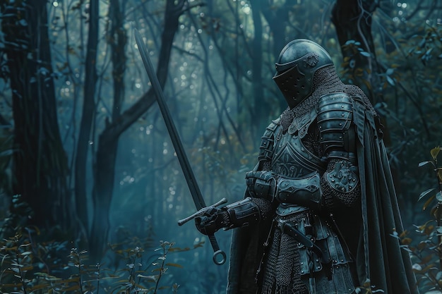 Photo medieval forest knight