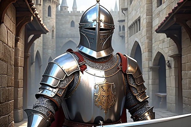 Medieval historical rendering of knight