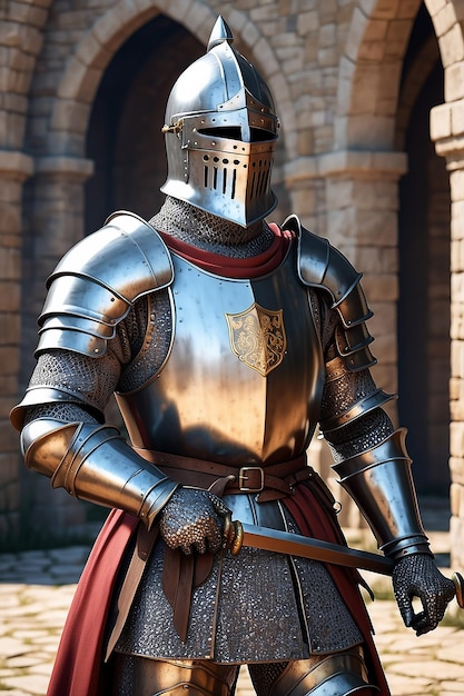 Medieval historical rendering of knight