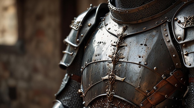 Photo medieval knights armor detailed closeup