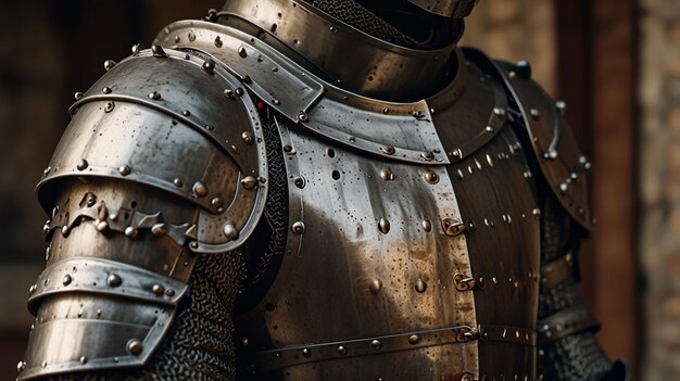 Photo medieval knights armor detailed closeup