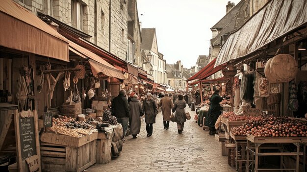 Medieval Market Scenes A Captivating French Photograph