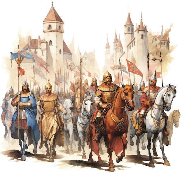 Medieval pageantry Medieval watercolor fantasy