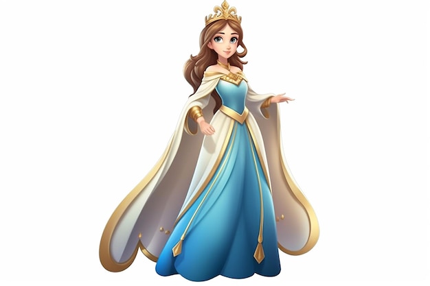 a medieval princess avatar with a flowing gown AI generated