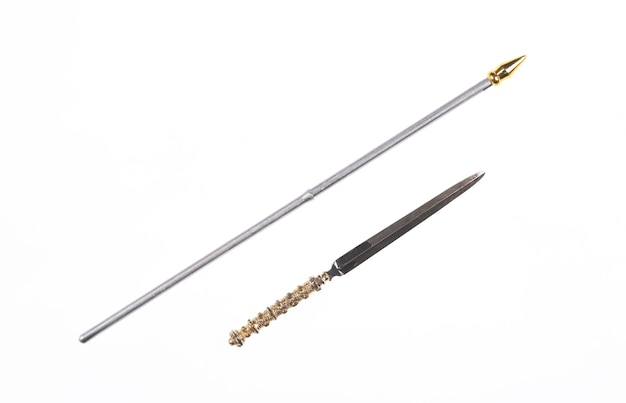 Medieval spear on a white background