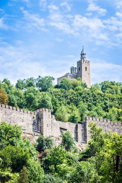 The medieval Tsarevets fortress and the Patriarchal church in Veliko Tarnovo, Bulgaria.