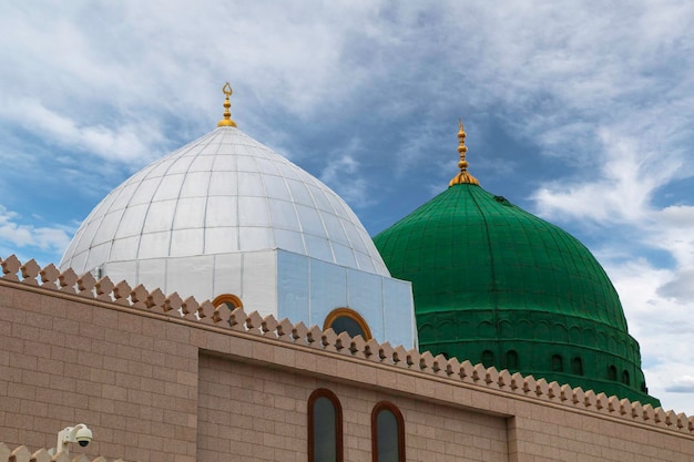 Medina Saudi Arabia 11 May 2017 Green Dome Prophet Mohammed Mosque Al Masjid an Nabawi