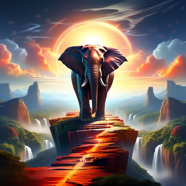 meditating elephant sitting yoga generative ai