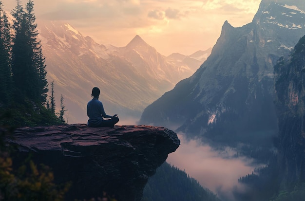 Photo meditation and mindfulness in nature