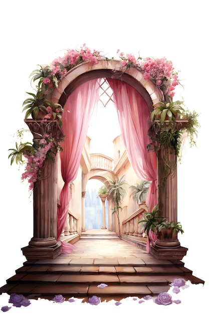 Mediterranean Arch Design Graphic Background