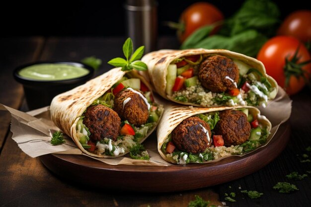 Mediterranean Magic Falafel Pita Sandwich image photography