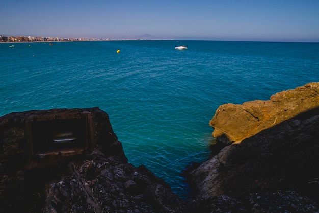 mediterranean scene, peniscola city located in spain