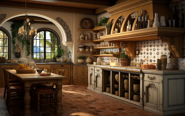 Mediterranean Villa Kitchen