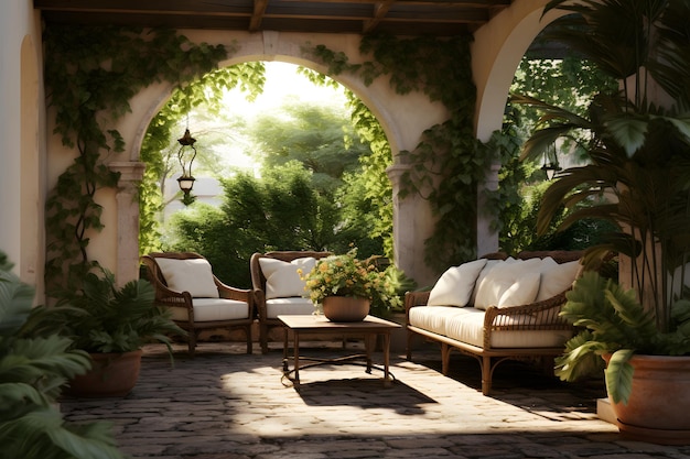 Mediterraneaninspired outdoor patio