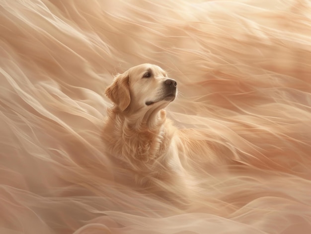 Photo medium shot of dog themed background masterpiece in style of metaphysical surreal chaos