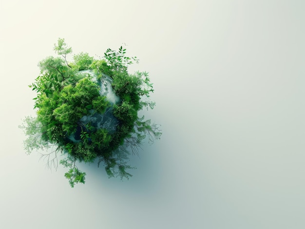 Photo medium shot of a a globe made of greenery and plants symbolizing the planet39s health