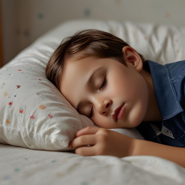 Photo medium shot kid sleeping indoors