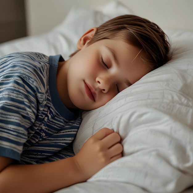 Photo medium shot kid sleeping indoors