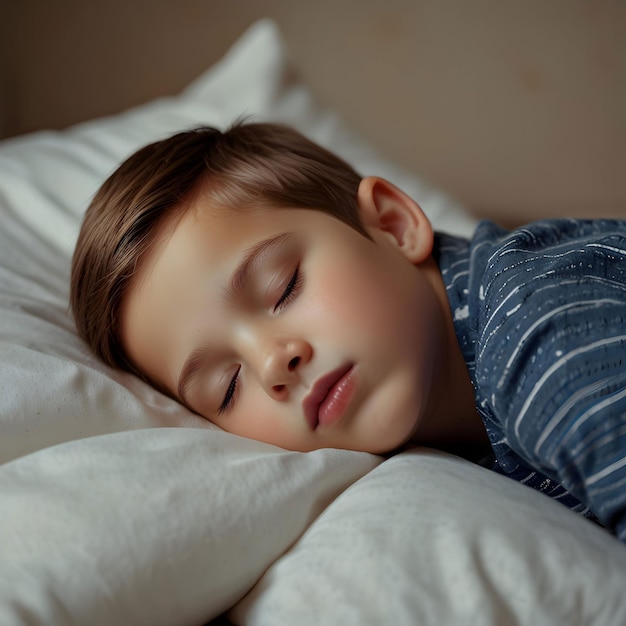 Photo medium shot kid sleeping indoors