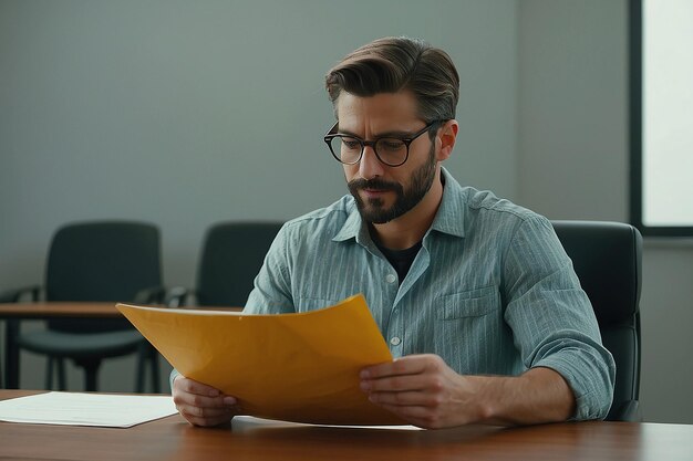 Photo medium shot man holding document