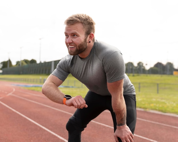 Medium shot man wearing watch