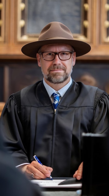 Photo medium shot man working as a judge