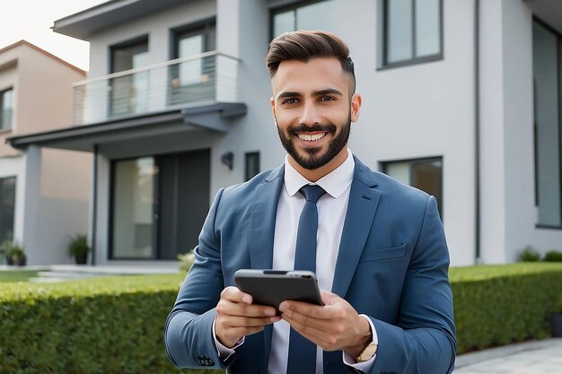 Photo medium shot man working as a real estate agent