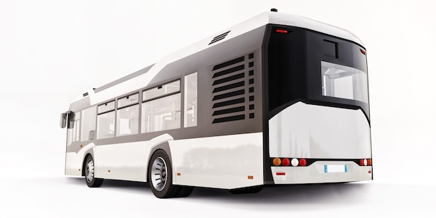 Mediun urban white bus