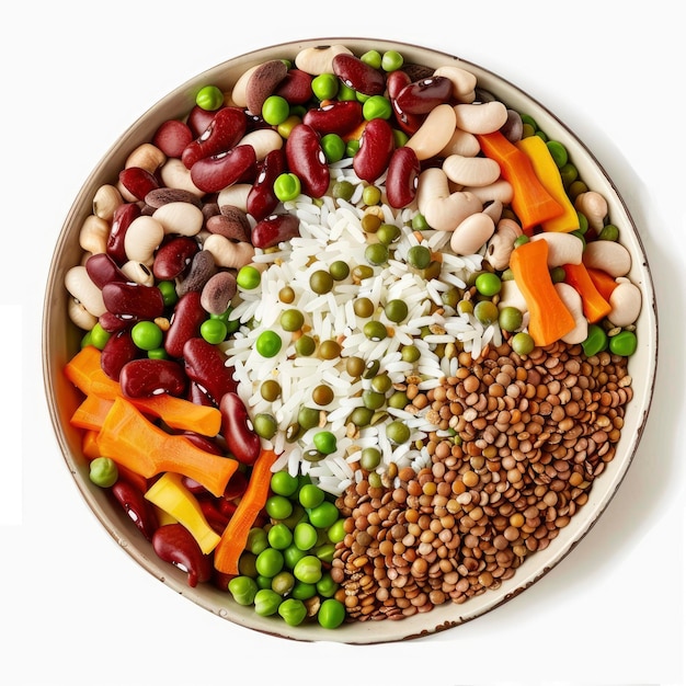 A Medley Of Beans Lentils Peas And Grains Fills A Bowl Of Rice