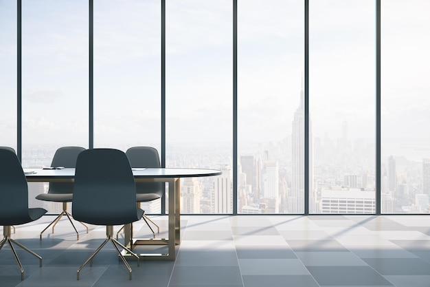 Meeting room interior with big window