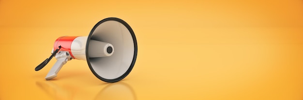 megaphone isolated, attention concept announcement. 3d rendering