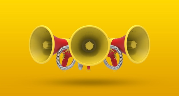 megaphone on yellow background