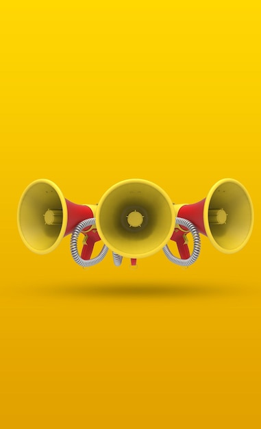 megaphone on yellow background