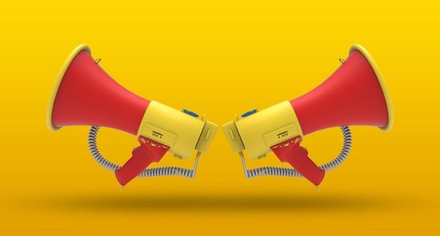 megaphone on yellow background