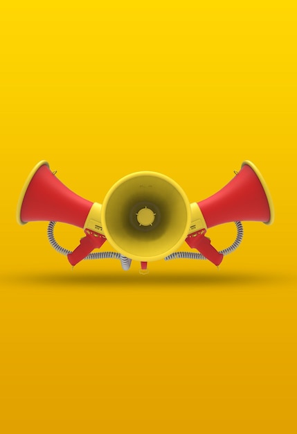 megaphone on yellow background