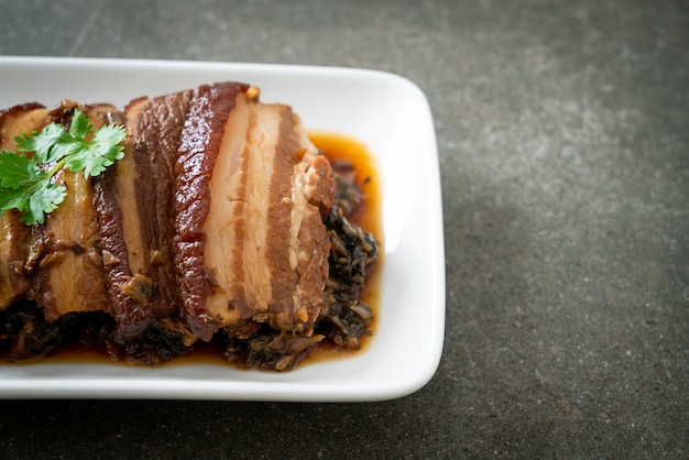 Mei Cai Kou Rou  or Steam Belly Pork With Swatow Mustard Cubbage Recipes - Chinese food style