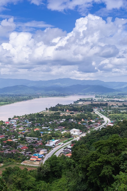 Mekong river At Chiang Saen district, Chiang Rai province In Thailand.