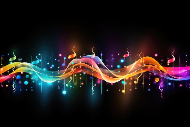 Melodies Vibrant Wavy Music Background