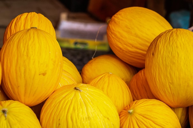 Melon at the market in Catania Sicily, Italy.