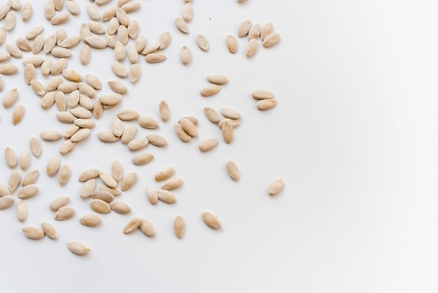 melon seeds on a white background seeds for planting