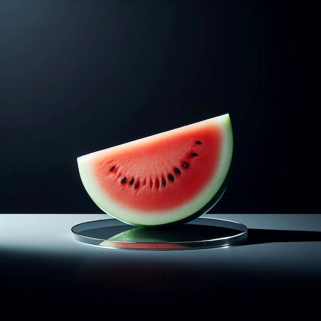 Melon Watermelon slice on transparent background Ai generative