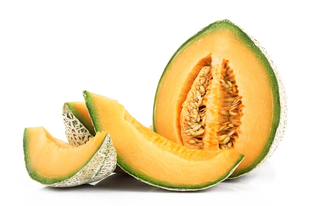 Melon on white background