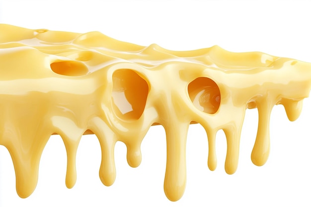 Photo melted cheese dripping isolated on a white background