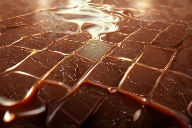 Melted chocolate background 2D illustration