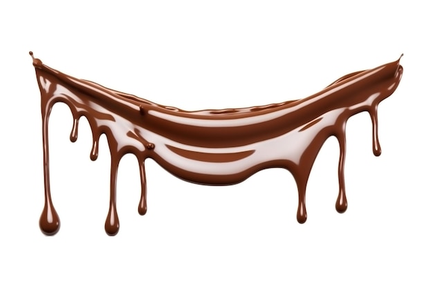 Melted chocolate dripping isolated on a white background