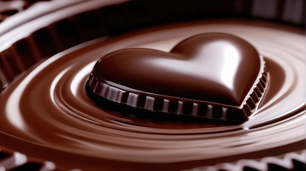 melted heart shaped chocolate