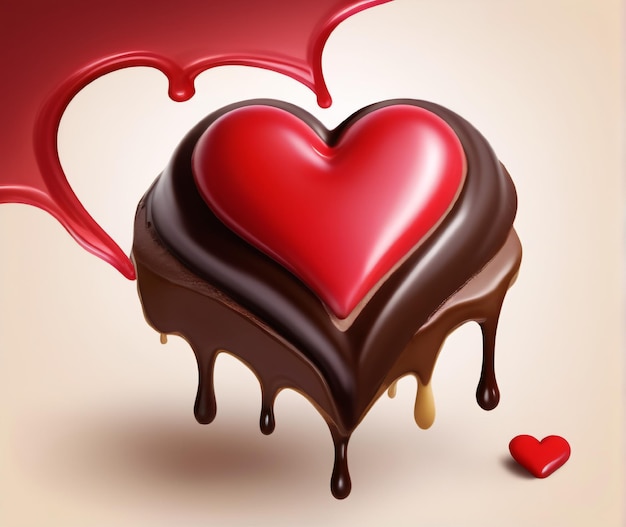 melted heart shaped chocolate