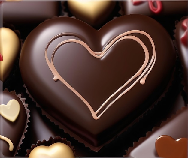 melted heart shaped chocolate