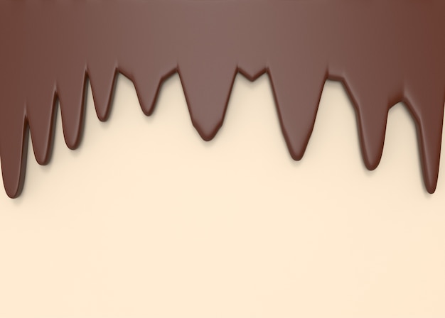 melting chocolate on vanilla icecream background