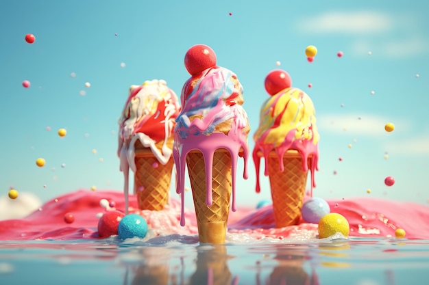 melting ice cream for advertising